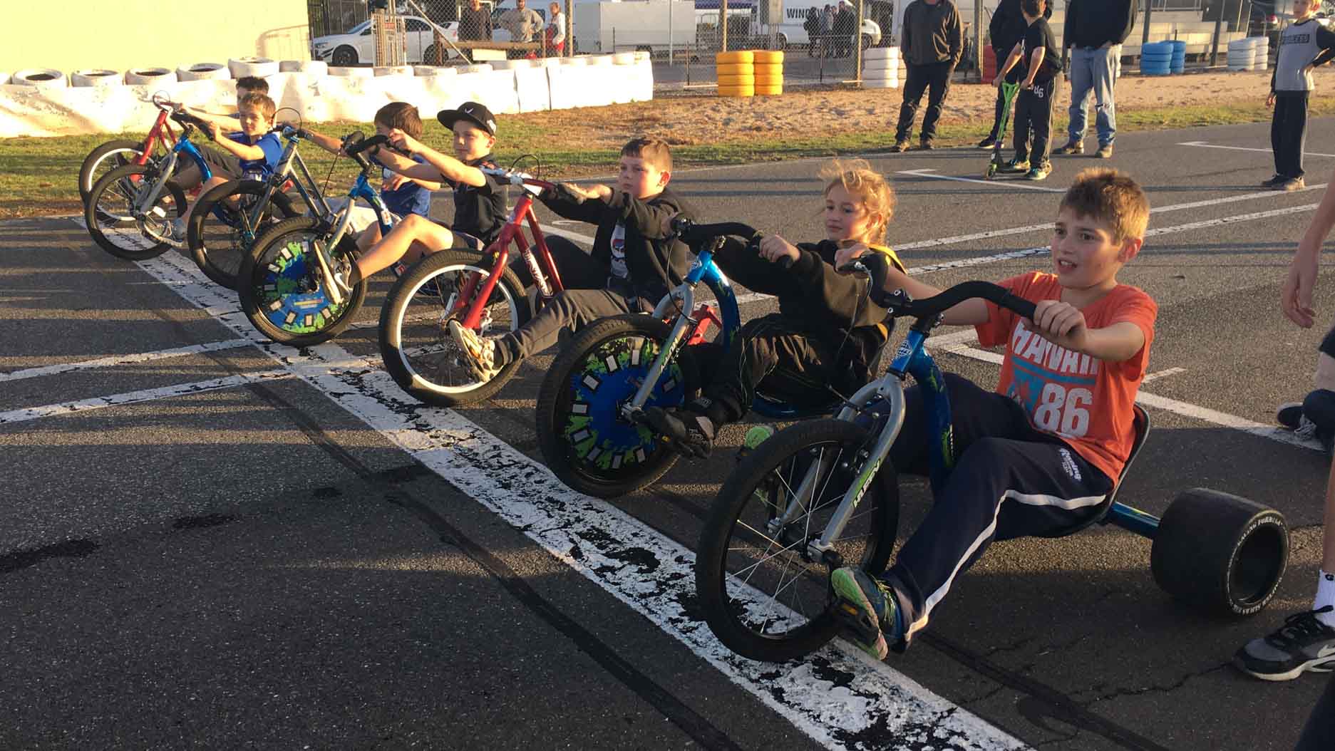 Serious faces for the slider racing...