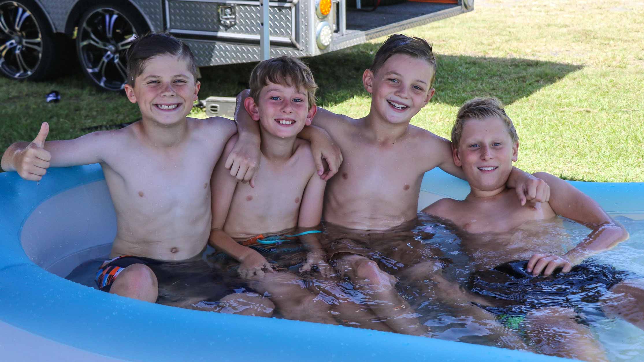 The boys relaxing in the WIFA Racing/EvoKart Australia Hospitality tent... I think it was hot at that stage...