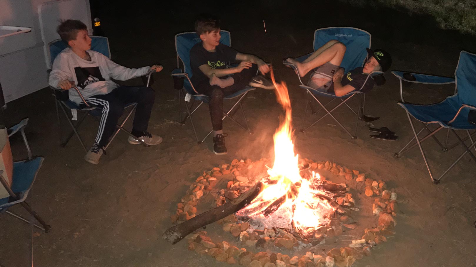 The kids were proud of their fire. Dad's were proud the kids could make fire. And by proud, I mean scared...