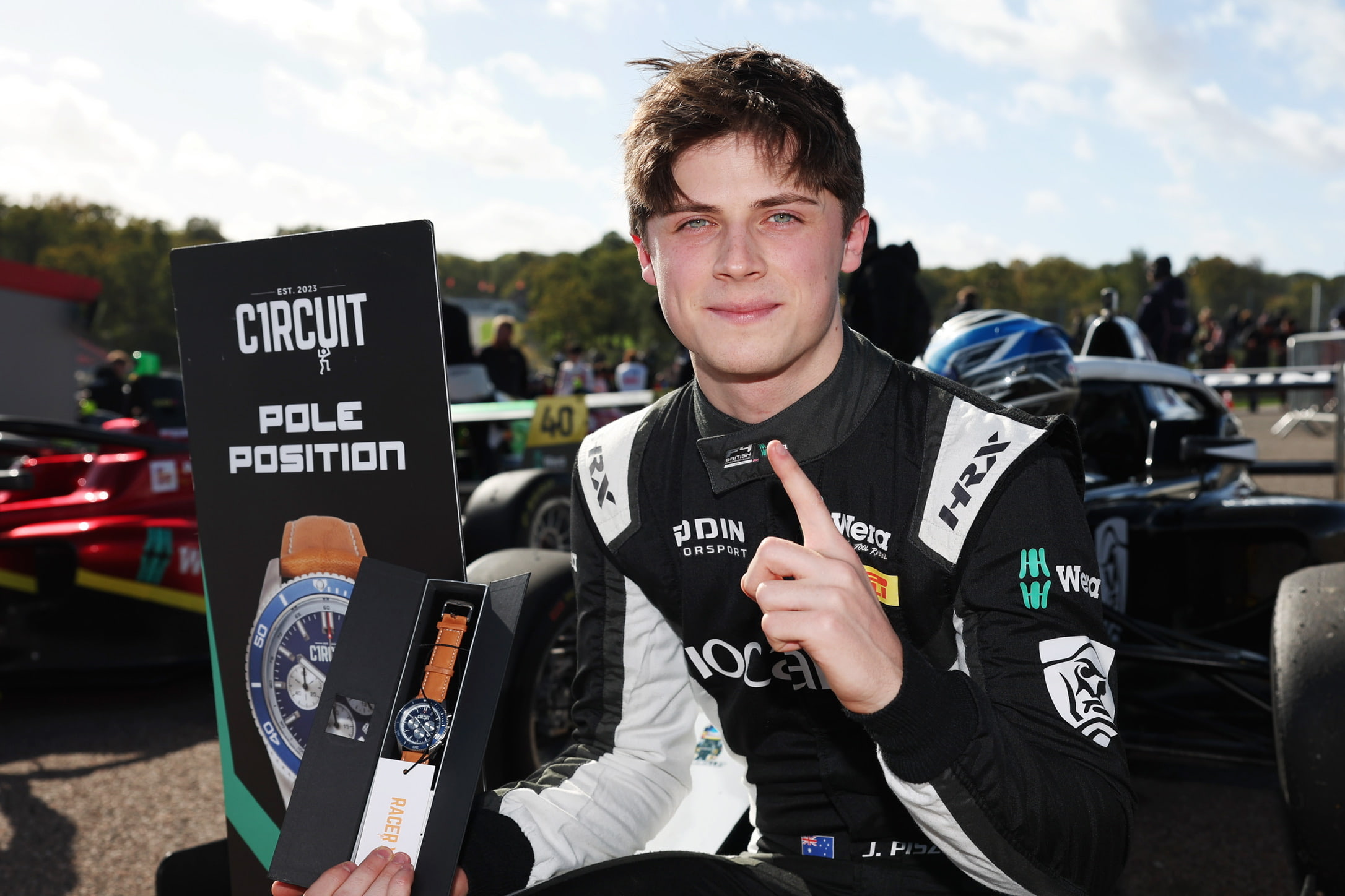 Jimmy Piszcyk leading a Formula 4 race